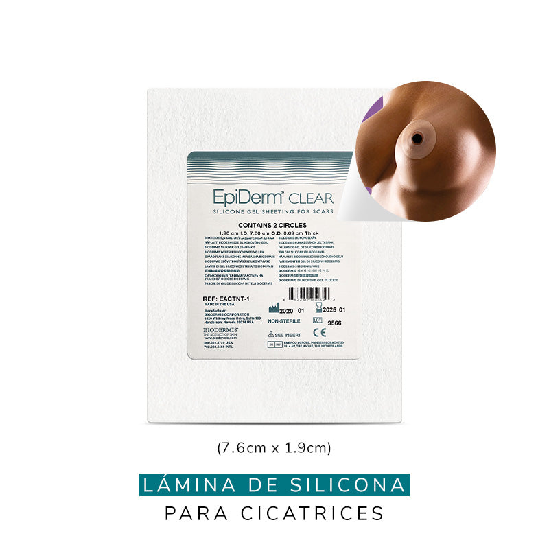 EPIDERM EAC 1 AREOLA - LÁMINA DE SILICONA 7.6 X 1.9 CM
